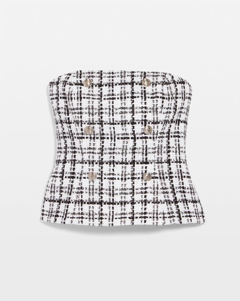 Petite Button Tweed Bustier | White House Black Market